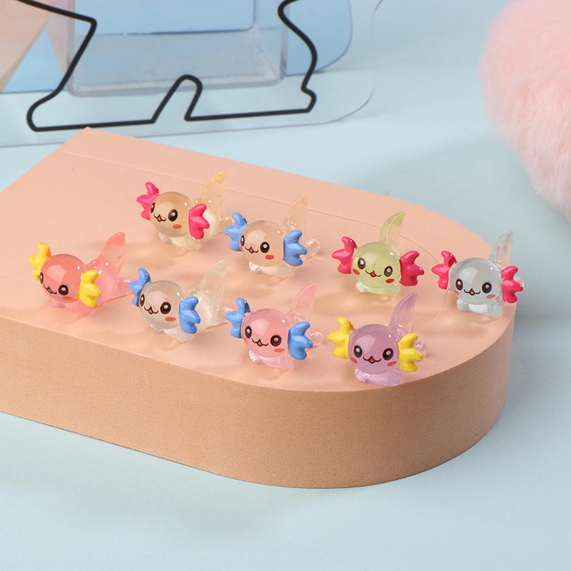 Svítící šestihranná dračí ozdoba Mini barevná kreslená panenka Dekorace mikro krajiny Miniaturní hračka Dekorativní figurky