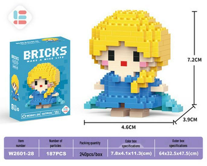 Cartoon Figurine Compatible Lego Bricks: Educational Micro Bricks Assemble Toy for Children