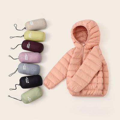 Dětská lehká péřová bunda péřová parka z bílého kachního peří s kapucí teplá chlapecká dívčí outdoorová bunda