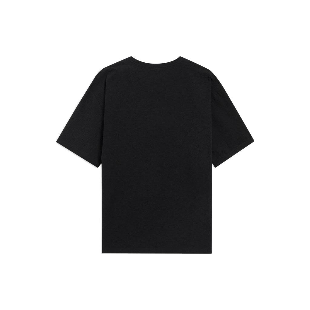 Li-Ning Wade Series Printed Round Neck Loose Short Sleeve T-Shirt Unisex Tops Black ATSS421-4