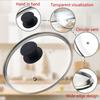 HEVSTIL Universal Lid for Pots, Pans, and Skillets, 6.5-inch/17cm Clear Glass Pot Lid with Heat-Resistant Silicone Handle