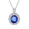 Elegant Women's S925 Sterling Silver Pendant Necklace with Green, Red, and Yellow Nano Sapphires
