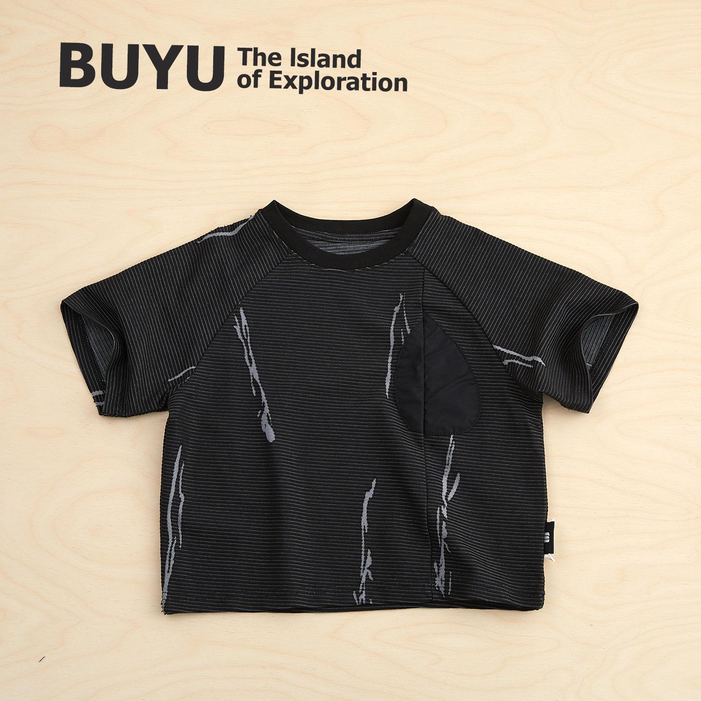 

2026 Boys Striped Moisture-Wicking Short-Sleeve T-Shirt - Trendy, Sweat-Absorbent, Breathable Patchwork Top 110 cm