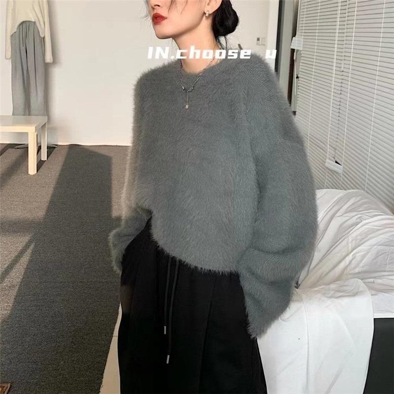 Knitted Cropped Women's Sweaters Cardigan Long Sleeve Sweater Coat Autumn Winter Chic Casual Outerwear Knitwear Top
