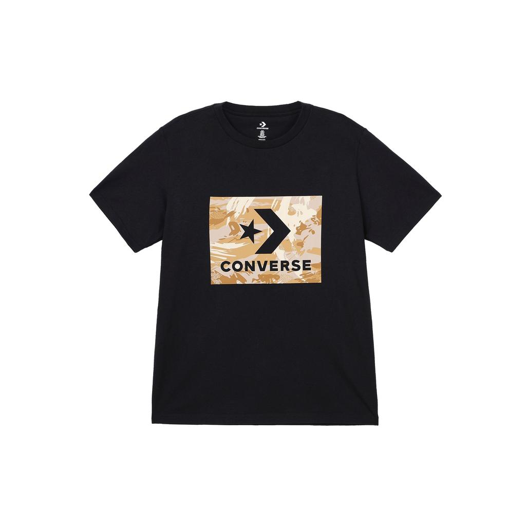 Converse T Shirts Men's Black Crew Neck Moderate Straight Fit 10026575-A01