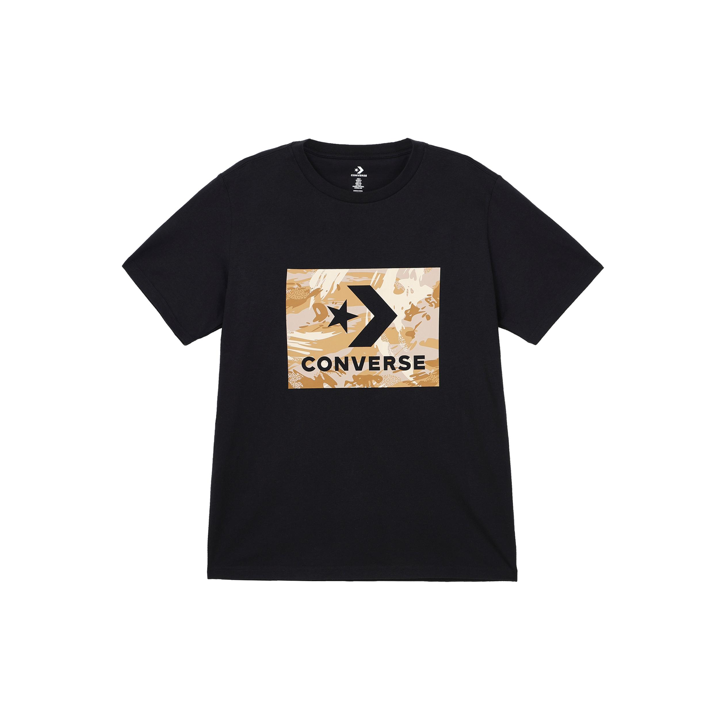 Converse T Shirts Men s Black Crew Neck Moderate Straight Fit 10026575-A01 L
