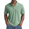Men's Summer Solid Color Button Collar Short Sleeve Tops Men's Casual Loose Fashion Tops