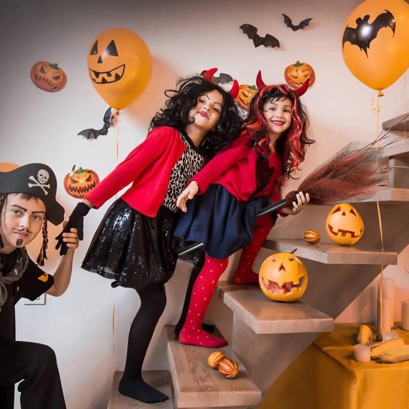 1/5x Strega Volante di Halloween Manico di Scopa Accessori per Feste Festival dei Fantasmi Mocio Bastone da Strega Plastica Cosplay Manico di Scopa Volante Accessori Decorazione per Feste