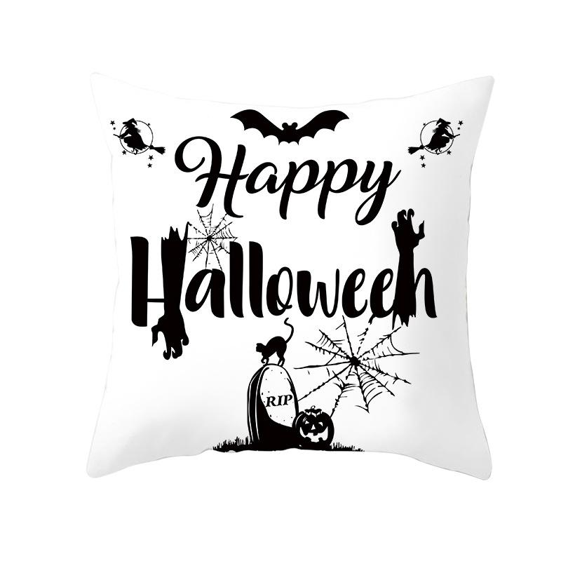 New Halloween Cushion Cover Home Gift Sofa Cushion Peach Leather Velvet Car Bedside Pillow Cover