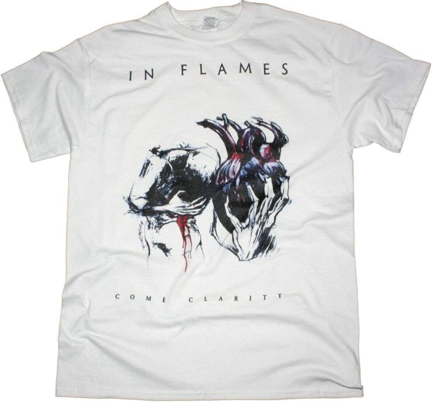in Flames Come Clarity Crawling Through Knives Men s T-Shirt Unisex Mens Tees 4XL белый