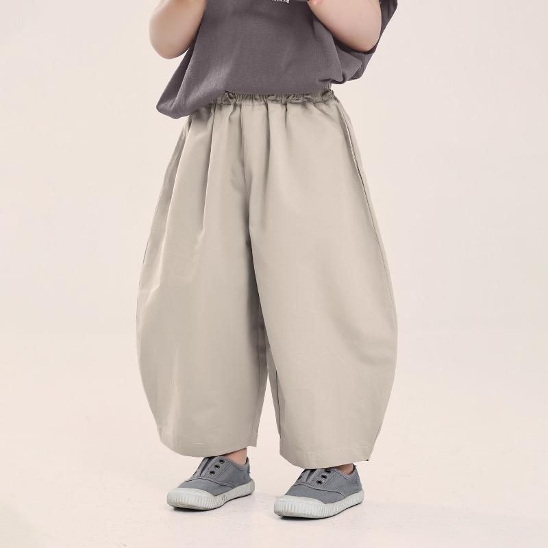 Boys Kids 100 Cotton Casual Summer Nine Point Trousers Children Daily Pants