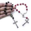 8mm Pearl Rosary Bead Finger Baptism Rosaries for Christening Baby Shower