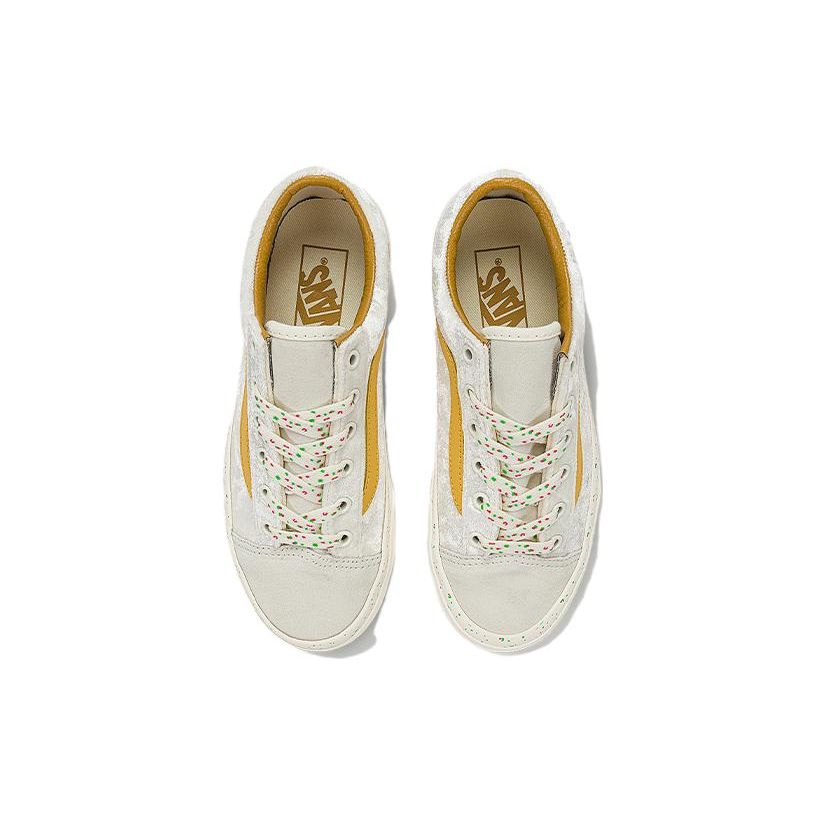 Vans Style 36 Round Toe Lace-Up Shock Absorbing Durable Low-Top Skate Shoes Unisex sneaker Gray White Yellow VN0A54F6D67