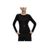 Karl Lagerfeld Outdoor Commuting Party Lightweight Solid Color Belted Round Neck Long Sleeve Sweater Women Sweater Black 241L2012