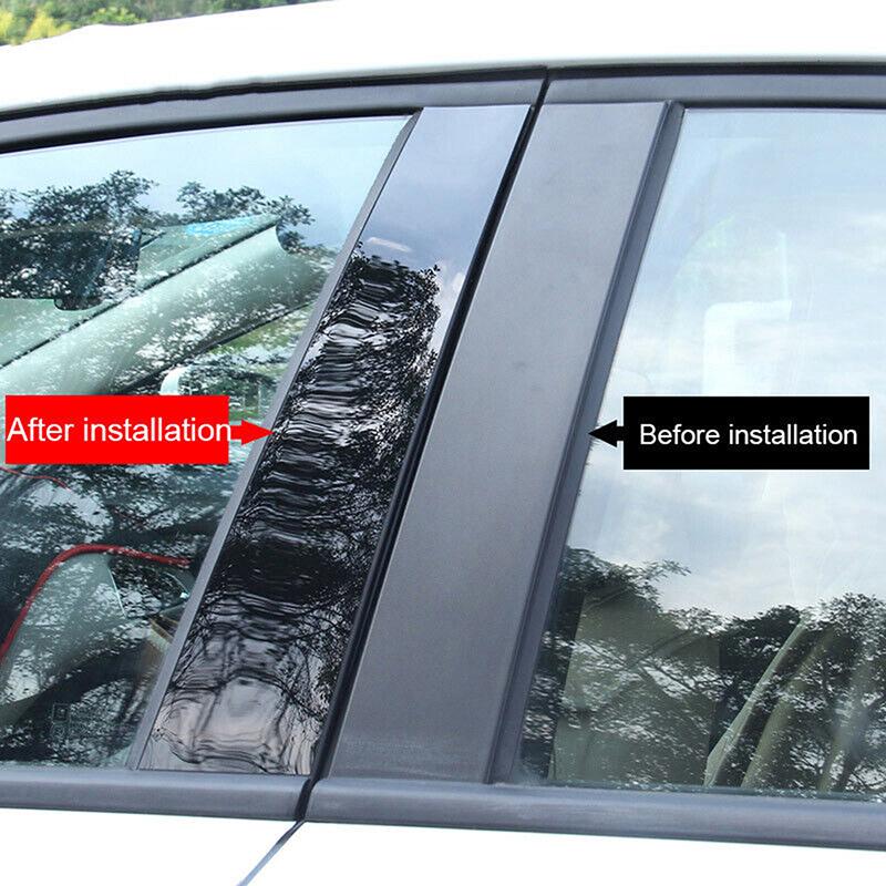 6Pcs Glossy Black Pillar Posts Door Window Trim Decoration Cover Stickers Styling For Nissan Altima 2008-2012