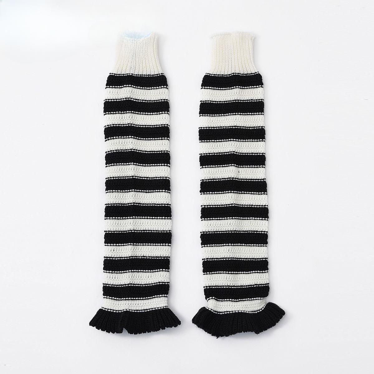 

Стиль горячей девушки Y2K Весна Осень Женские полосатые носки-гольфы Гетры для кожаной обуви Вязаные носки до икры из толстой пряжи 1 pair