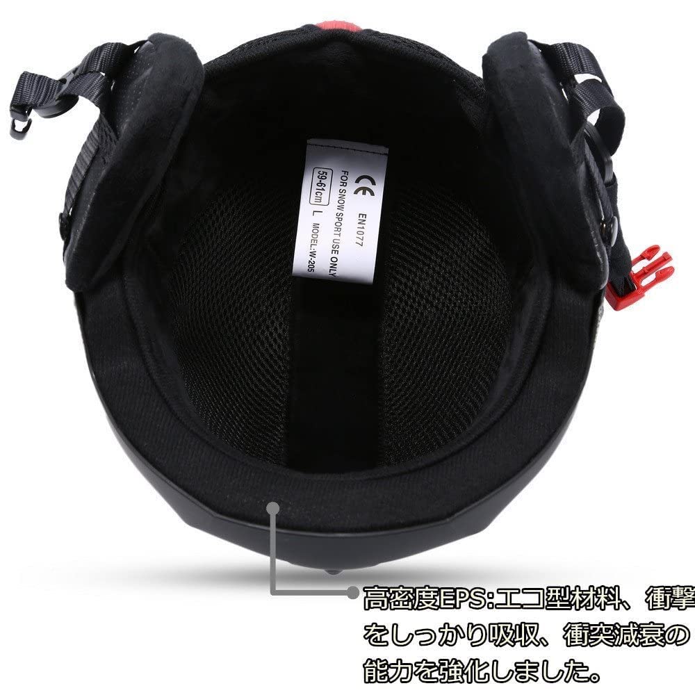 Kufun Snowboard Adult Ski Helmet for Ski Snowboard Helmet with Unisex Size L Helmet, Women, Helmet, Protector, (Black, (59-61cm))