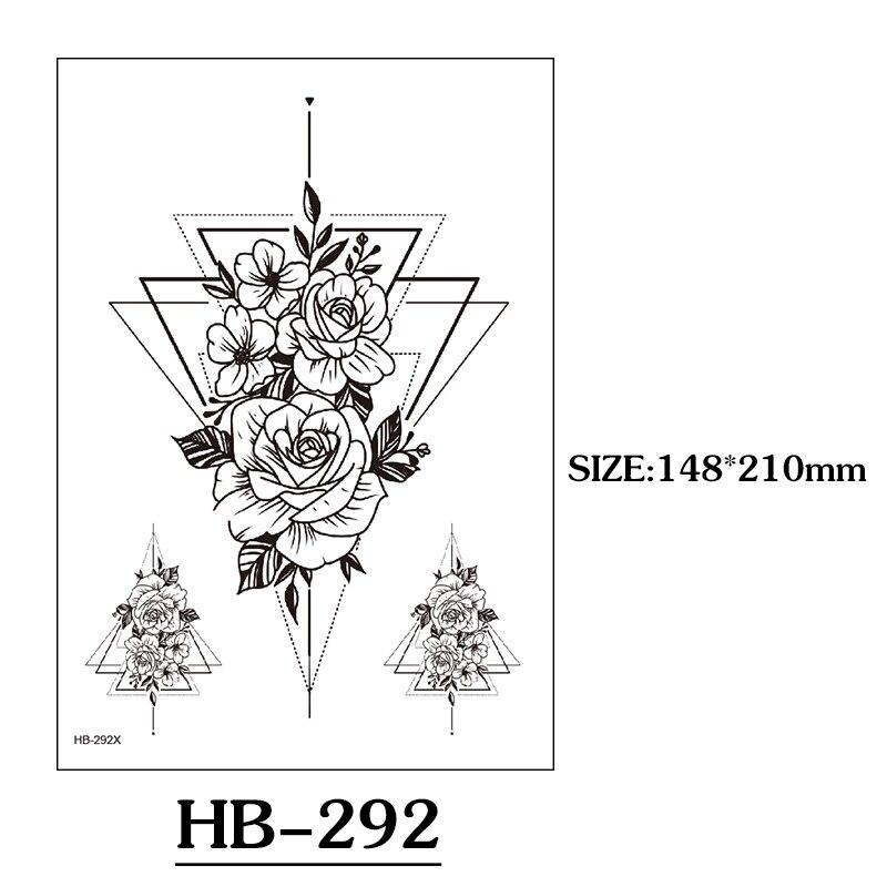 1 Stück Sexy Schwarze Blume Temporäre Fake Tattoo Aufkleber für Frauen Mädchen Falsche Tattoos DIY Wassertransfer Tattoos Körperkunst Make-up