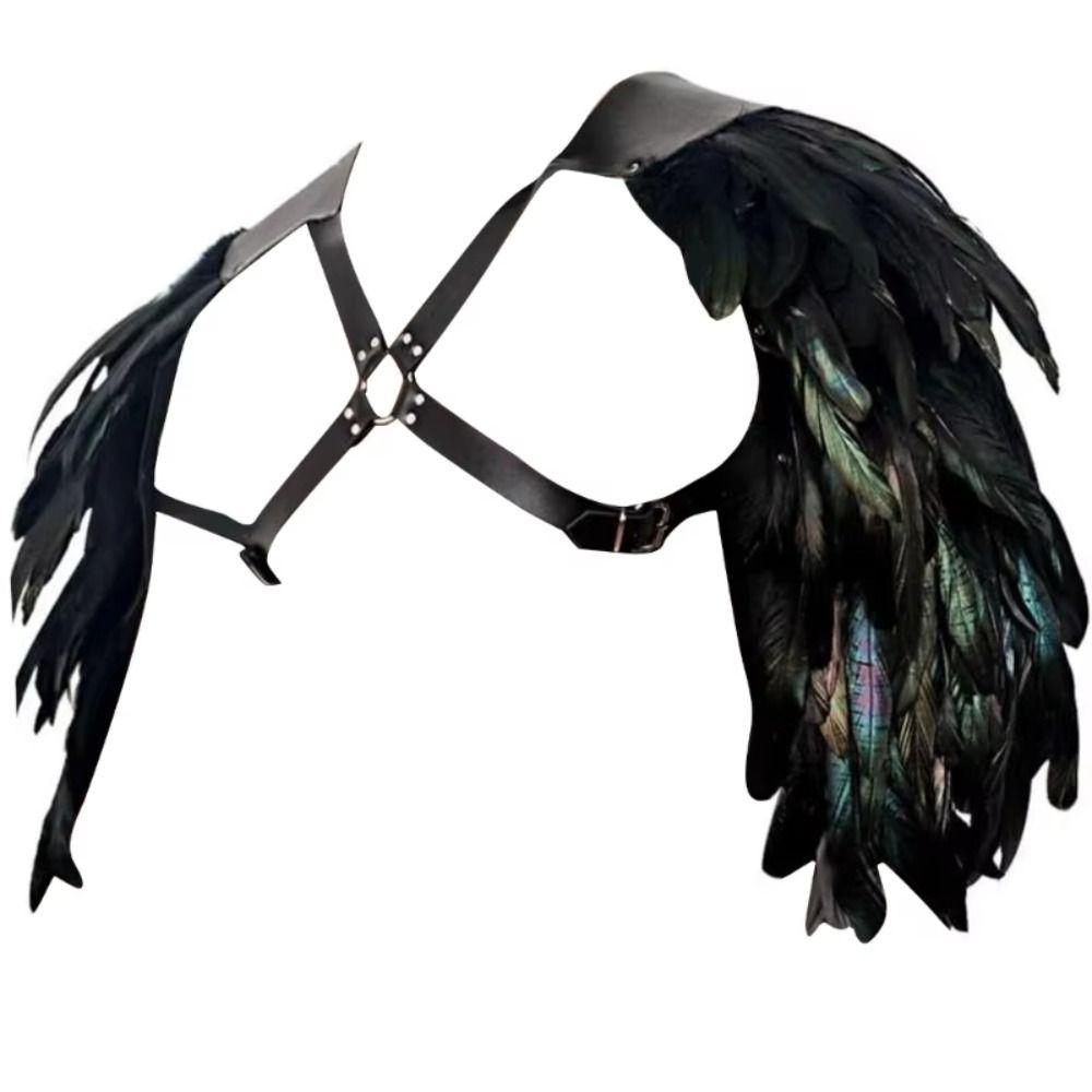 Feather Cloak Gothic Shoulder Armor Double Shoulder Medieval Guards Pirate Cosplay