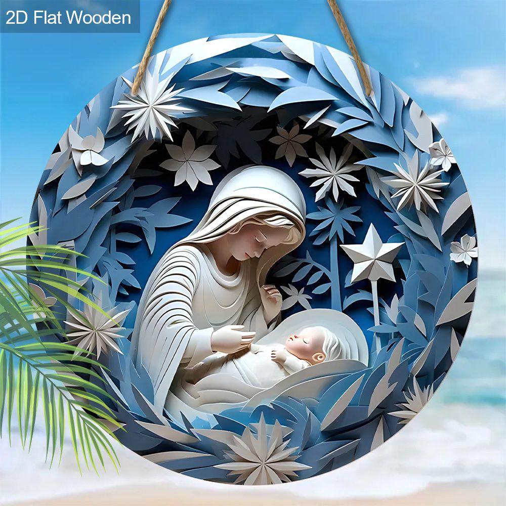 Holy Night Nativity Scene Pendant, Decoration of Home Walls or Doors, 2d Flat Wooden, Christmas Decoration, Gifts for Friends and Family