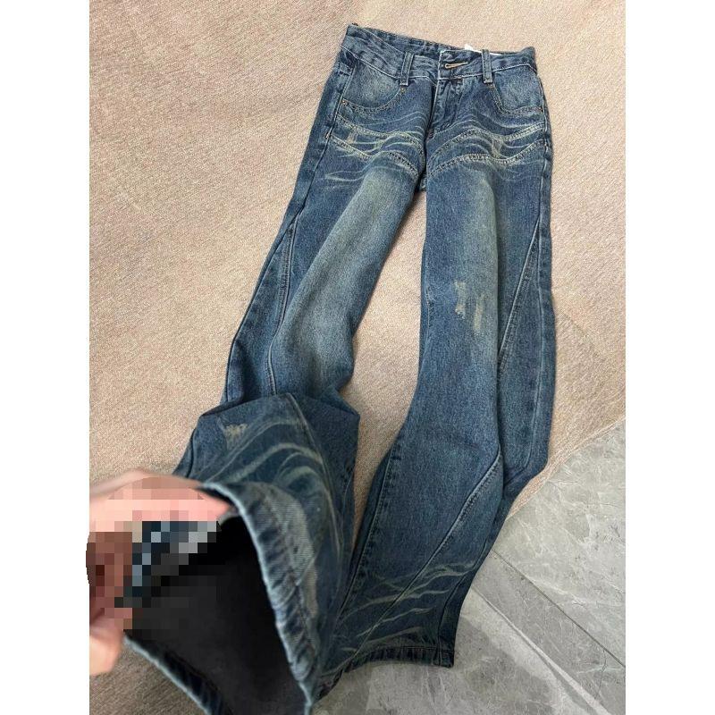 Women s Retro Low-Waist Slimming Micro Flare Jeans - Loose Fit for Tall, Autumn Wear S