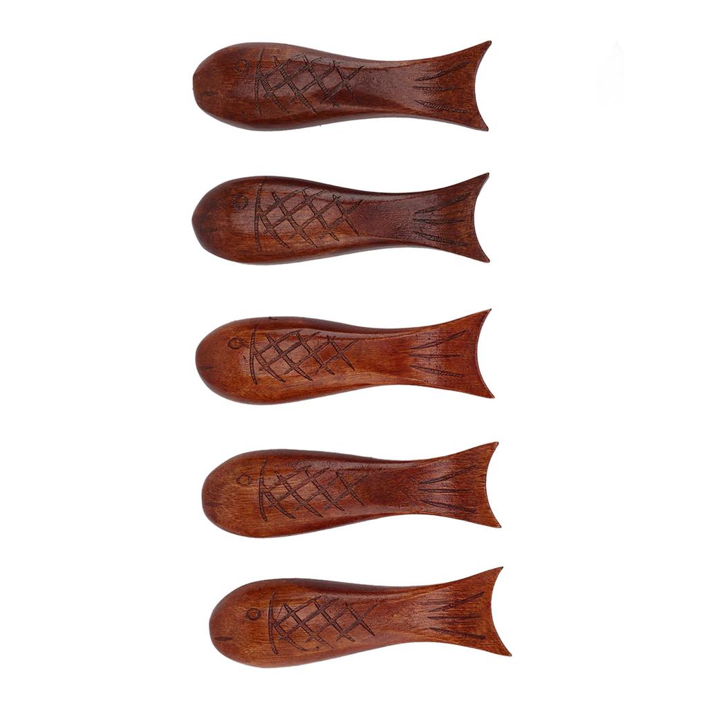 5 szt. Drewniany kształt ryby Podpórka na pałeczki Stojak Uchwyt na łyżkę widelec nóż Drewniany uchwyt na pałeczki