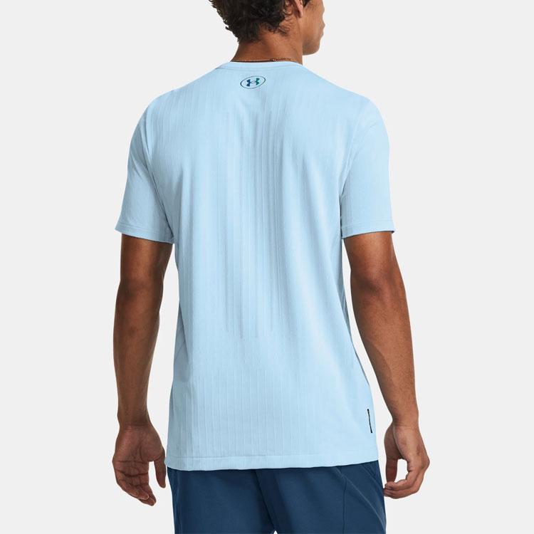 Under Armour T Shirts Men's Blue Crew Neck Moderate Straight Fit 1373724-490