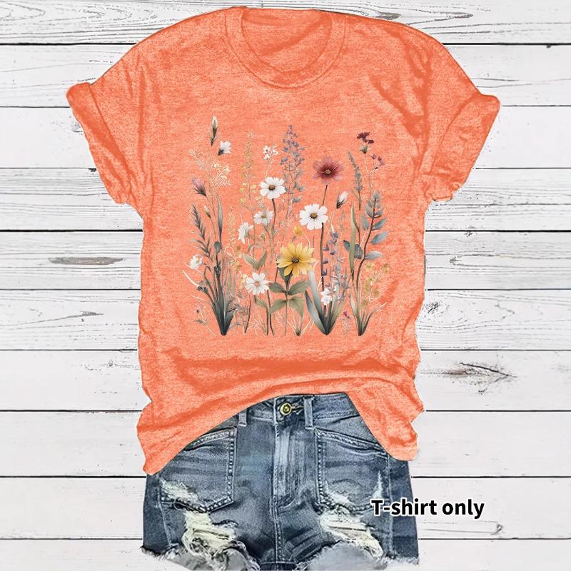 New Fashionable Short-sleeved Printed Pattern Summer T-shirt Top