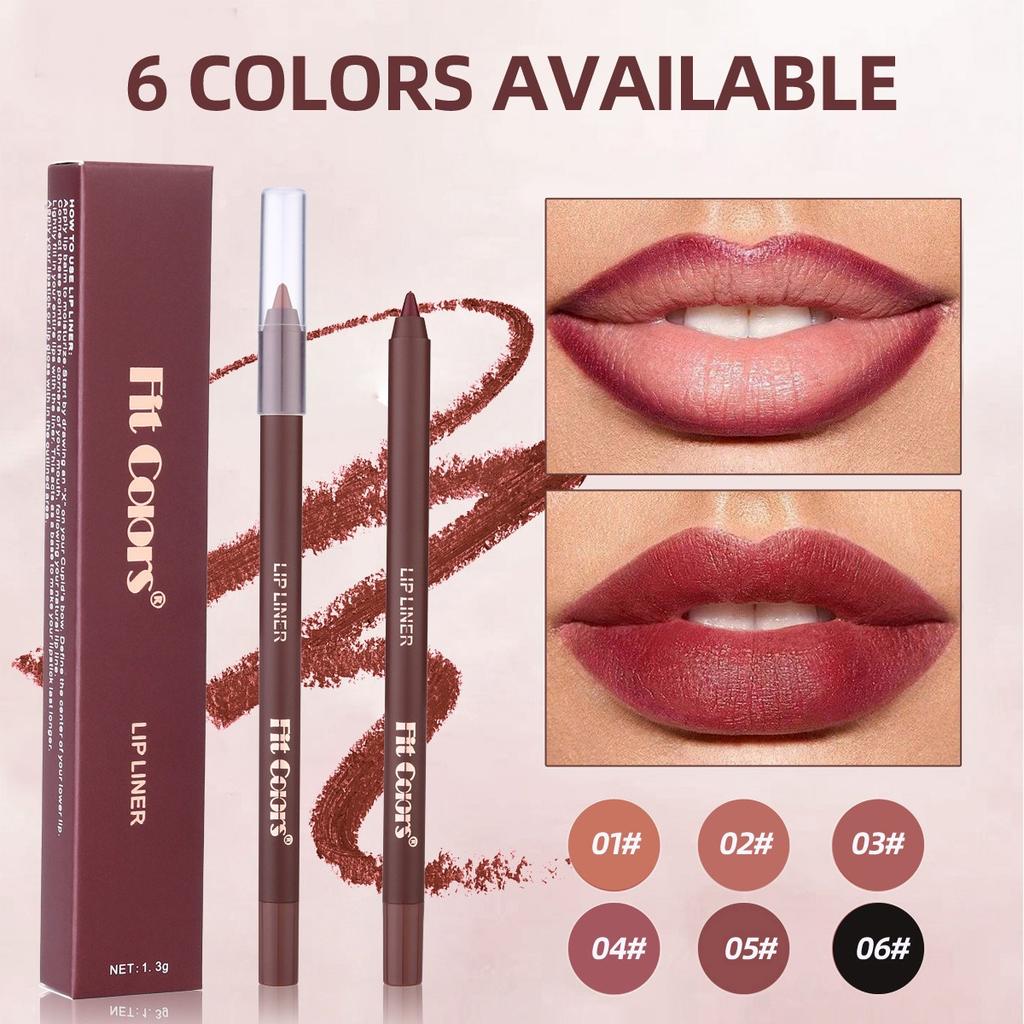 Set da 6 matite labbra contorno opache impermeabili, Matita labbra in gel a lunga tenuta anti-sfumature, Rossetto contorno labbra non si attacca alla tazza, Trucco