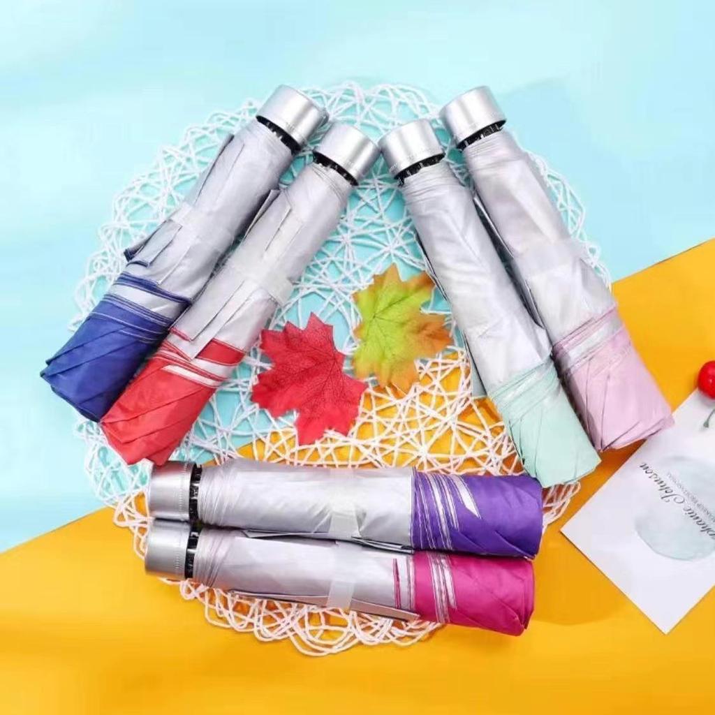 Women's Dual-Use Umbrella: Rain or Shine, Thickened, Three-Fold, with UV Protection and Customizable Logo Printing.