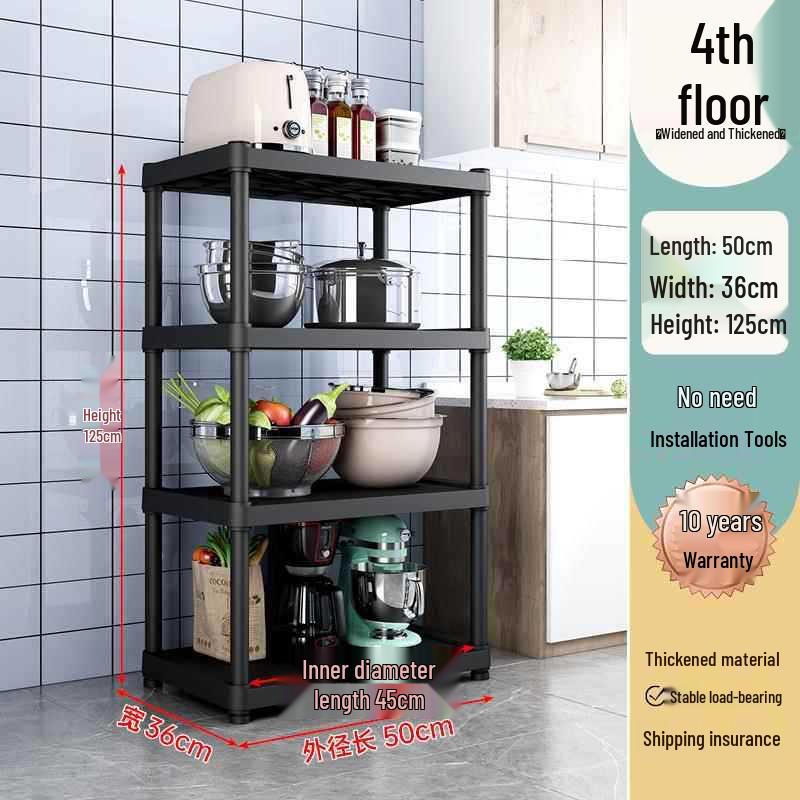 Multi-Layer Kitchen Storage Rack: Microwave & Pot Holder with Shelves