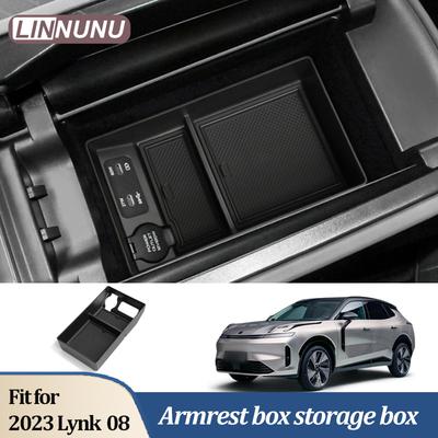 Linnunu for Lynk & Co 03 2024 2025 Car Armrest Box Storage Box Central Control Interior Accessories Organization Non-Slip Mat
