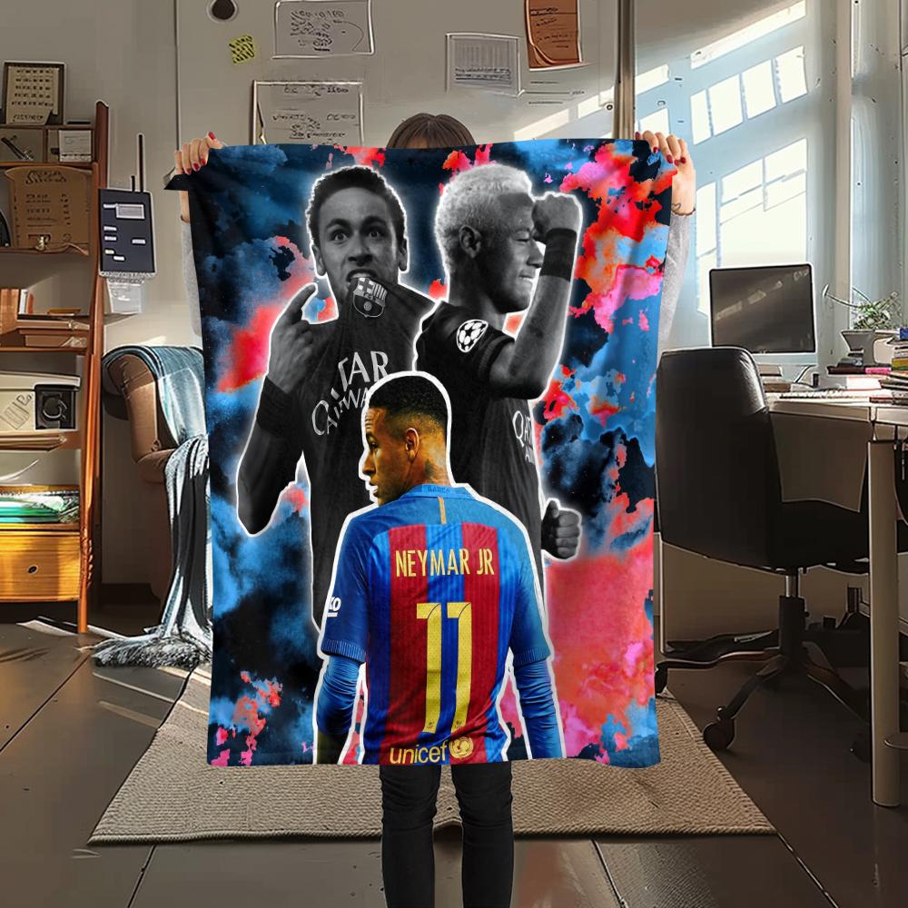 Neymar,pattern Flannel Blanket, High Quality Comfortable for All Seasons, Home Decor, Warmth and Comfort, Perfect for Gifts.