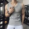 Sommer Herren Ärmellose Oberteile Rundhals Schlanke Weste Baumwolle Bodybuilding T-Shirt Lässiges Elastisches Ärmelloses T-Shirt Atmungsaktive Fitnessweste