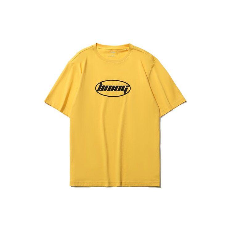 

Li Ning Спортивная Модная Серия Футболка с Круглым Вырезом и Принтом Логотипа с Коротким Рукавом Мужские Топы Фруктово-Желтый AHSQ412-14 L
