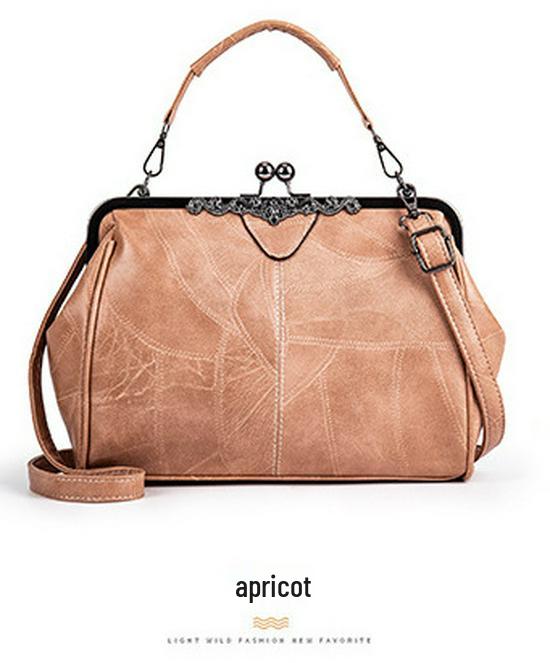 

2023 Women s Fashion Crossbody Clip Bag: European & American Style Oil Leather, Trendy Spanish Design абрикосовий