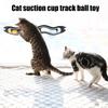 Cat Toy Cat Boredom Relief Toy Cat Track Ball Toy with Suction Cup for Boredom Relief Stress Reduction Wall Mount Hollow Wavy