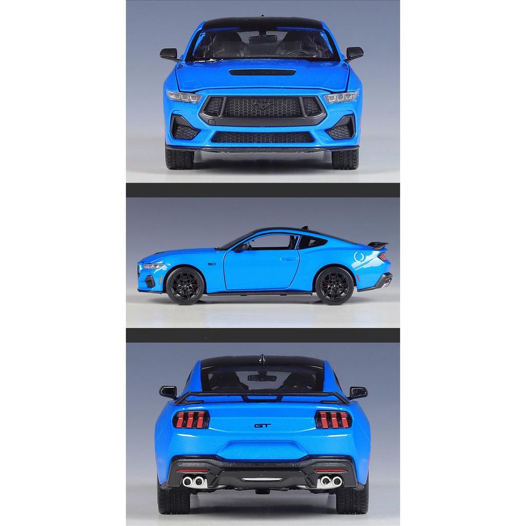 Welly 1/25 2024 Ford Mustang GT Alloy Sports Car Model Diecast Metal Racing Car Vehicles Model High Simulation Children Toy Gift
