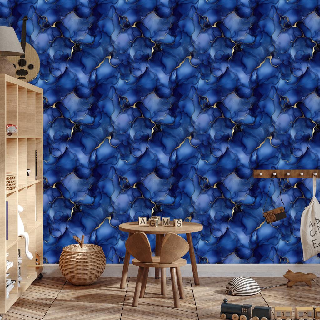 Wallpaper Ink blue, navy blue, graphite and black 50x1000