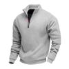 Mens Fleece Zip Up Stand Collar Sweater For Casual Winter Wear
