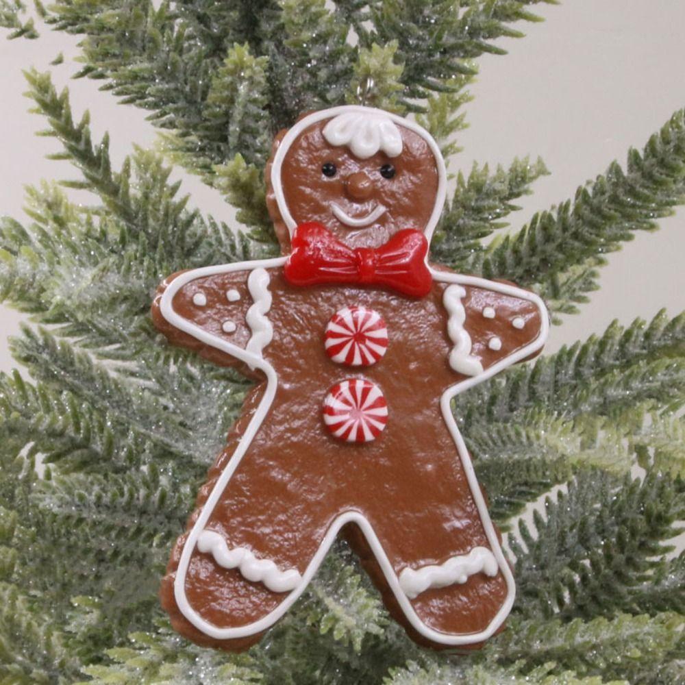 Cartoon Gingerbread Man Vianočné závesné prívesky Mäkká hlina Xmas Tree Decoration Festival