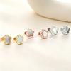 Peach Blossom White Shell Stud Earrings Niche Design Sweet Flower Earrings Stainless Steel Cut Earrings