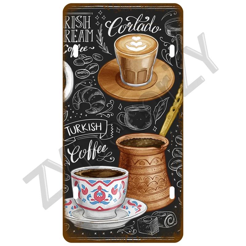 Coffee Tin Sign Vintage Metal Sign Funny Poster License Plate Home Decor For Bar Pub Club Man Cave Wall Decoration Wine Beer