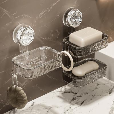 Punch-free Suction Cup Soap Dish Wall-mounted Shower Basket Soap Tray  Bathroom Accessories