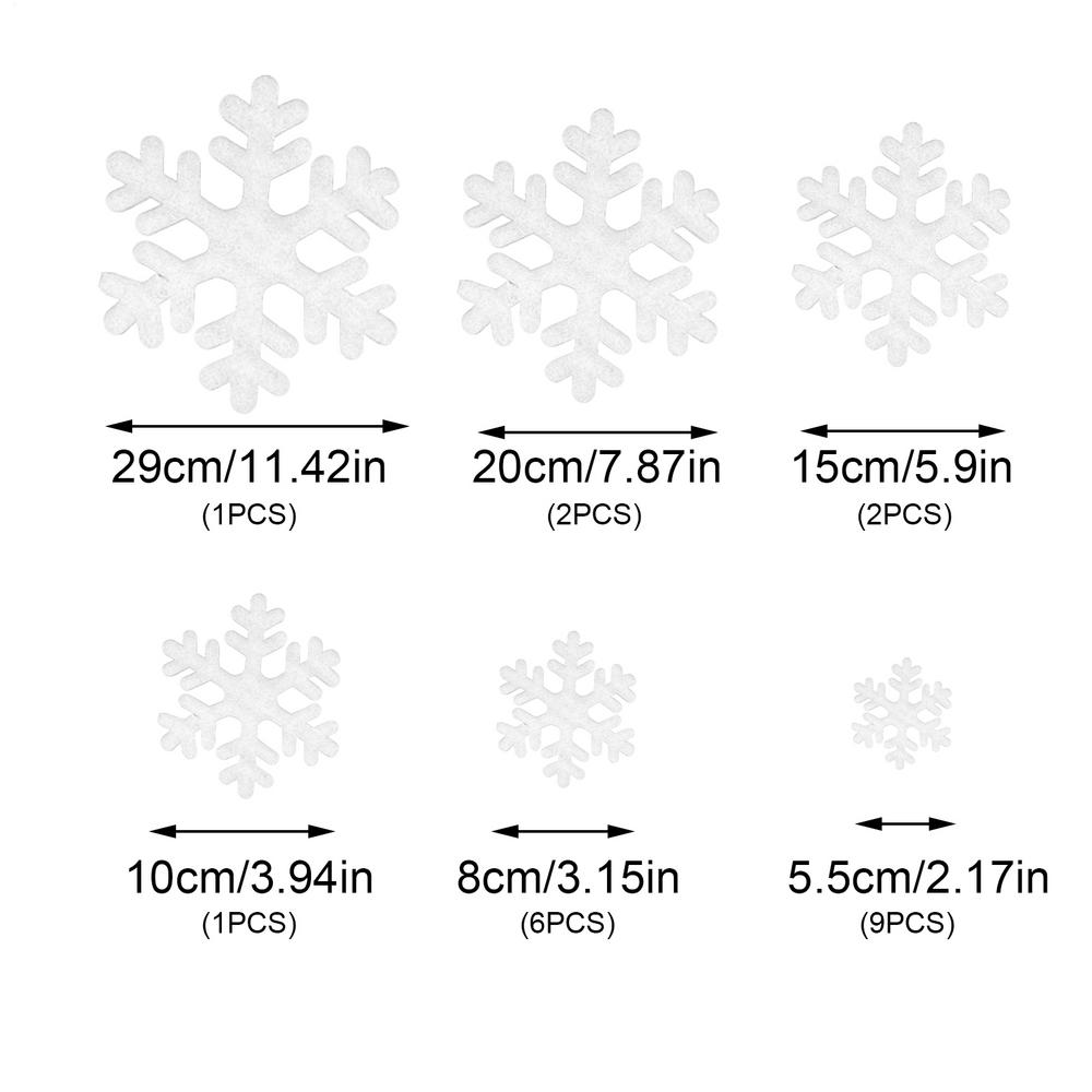 21PCS Christmas Snowflakes Christmas Tree Decorations Hanging Glitter Snowflakes Christmas Party Home New Year Decoration 5-30cm