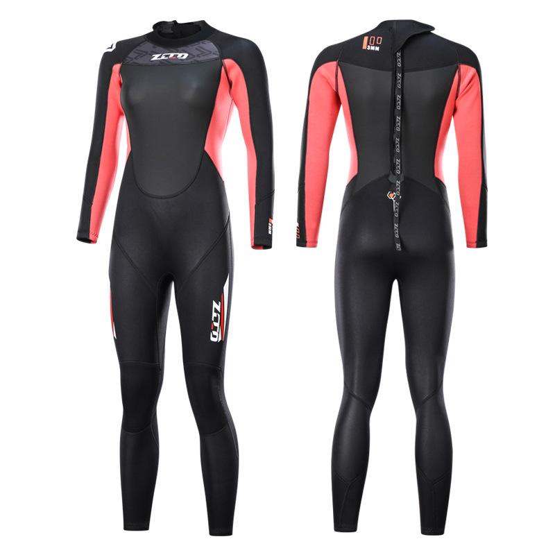 Wetsuit 3mm Professional Wetsuit Men's One-piece Thickened Thermal Deep Snorkeling Surf Suit Swimsuit Women