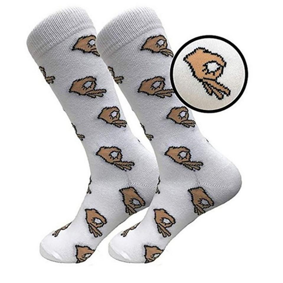 Unisex Winter Knitted Mid-Calf Long Crew Socks Funny Printed Hip-Hop Trendy Cotton Hosiery Skateboard Streetwear