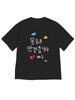 Womens Funny Korean Sassy Text TShirt Korean Phrase Sleeve with Clouds Stars Hearts Summer Tee for KDrama Fans