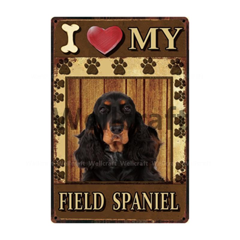 [ WellCraft ] I Love My Dog Border Collie Pug Labrador Metal Sign Tin Poster Home Decor Bar Wall Art Painting 20*30 CM Sizer  L6