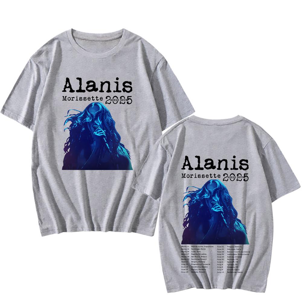 

Alanis Morissette World Tour T-shirts Short Sleeve Cotton Oversized Y2k T-shirt O-neck Summer Casual Tops Women Men Clothing Tees XXXL зелений
